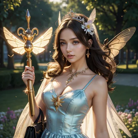 (​masterpiece, best quality:1.5), highest quality, High resolution, super detailed, Realists, Upper body photo of a brunette young magical girl, detailed and beautiful eyes, beautiful detailed lips, very detailed eyes and face, longeyelashes, shiny satin d...