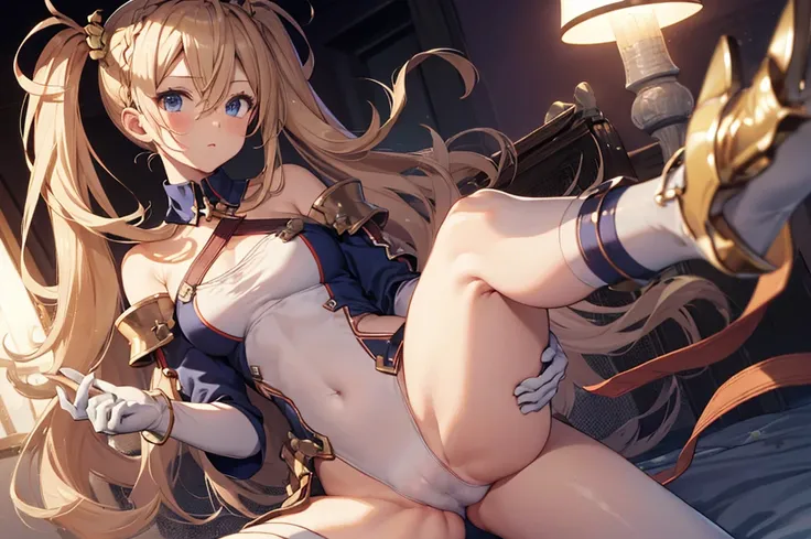 Bradamante, Blonde, blue eyes, Braiding, french Braiding, Long Hair, Twin tails, Both sides up,
Covered navel, elbow gloves, gloves, leotard, Thigh straps,Dynamic Angle, (Upper Body:1.3),Open your mouth, Embarrassing ,blush,(Spread your legs:1.3),(Lift you...