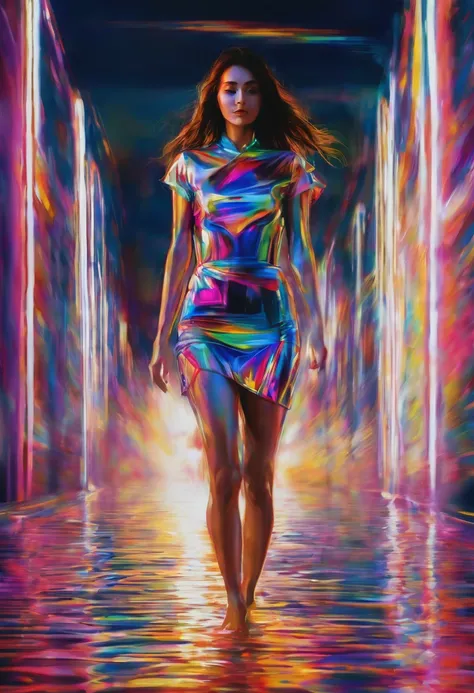 I am the blurred lines of her, only a blurry figure of her body is seen. , It is hope come true, her entire body is seen in blur, the message I want to convey is that there is tranquility for her. , 24k artwork use the volume in the shadows use the rules o...