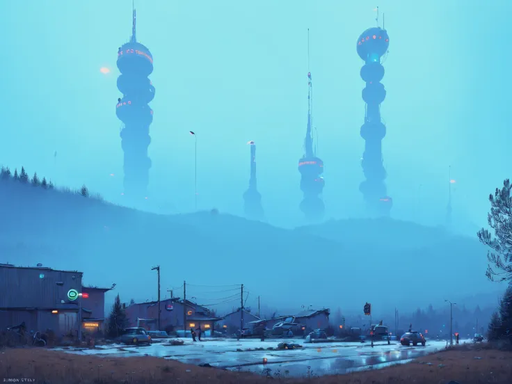 (lora:21stalenhag:1),(masterpiece), (best quality), (ultra-detailed), (best illustration), (best shadow), (absurdres),((draw by ...