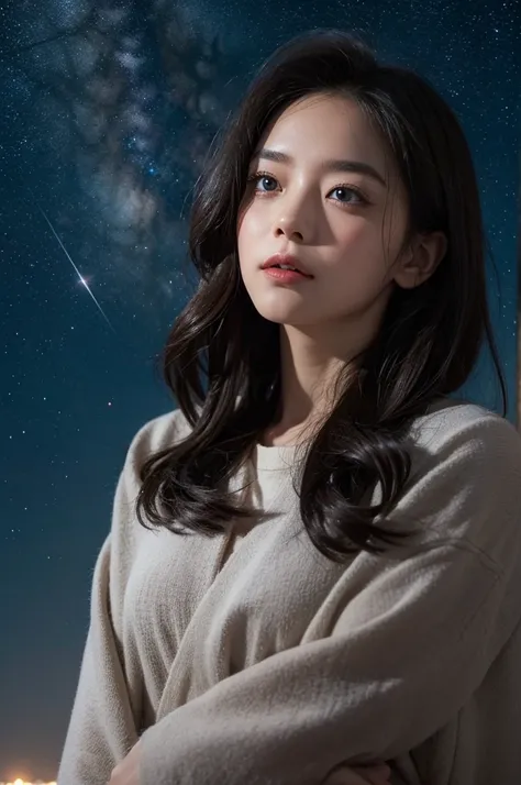 a background with a starry sky with eyes blinking and attentively observing everything that happens on Earth, as if they were silent witnesses of all the events in the world.