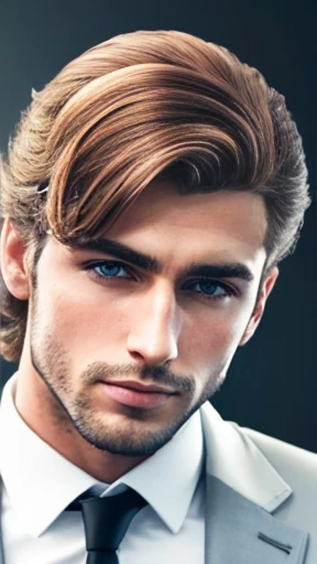 A man Abramowicz handsome stylish hair focus on face photo with color