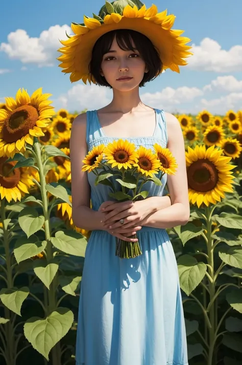 Baba, Mother, , short hair, in a sunflower field Disney Pixar