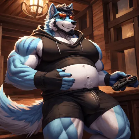 ((Ultra High Quality)), ((masterpiece)), ((Ultra detailed)), ((4k)).

Solo , Anthro , Wolf , Handsome Abthro Wolf  , Light Blue Wolf , Light Blue Fur , Black Short Hair , Black Beard , Tiger Stripe , Handsone , Good Looking , Green Eyes ,(Eyes Details), Mi...