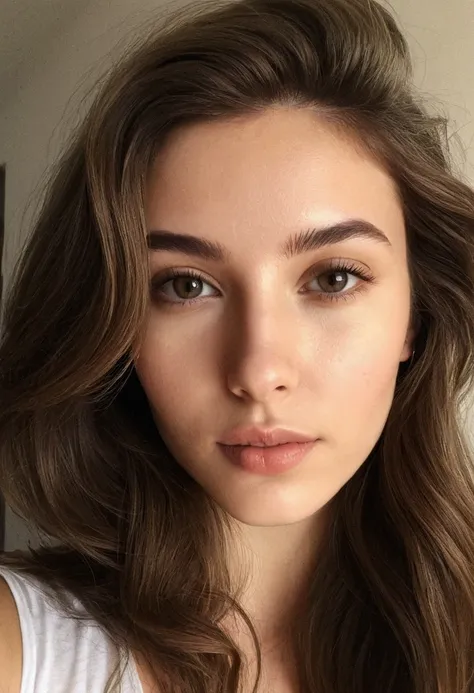 a selfie of a sensual young woman, taken with iphone camera