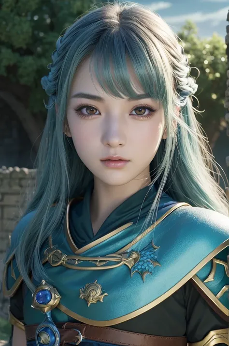 a 20 years old japanese girl,(dragonquest sage,Excalibur:1.25),beautiful detailed eyes,beautiful detailed lips,extremely detailed face and eyes,long eyelashes,fantasy,medieval,magic,medieval castle,landscape,art,digital painting,cinematic lighting,vibrant ...