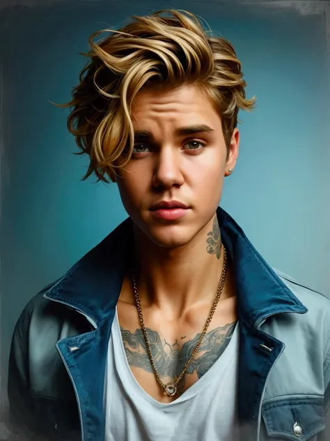 generate a high-resolution, 4k ultra hd image of justin bieber shirtless, exuding sex appeal with a confident and alluring pose....