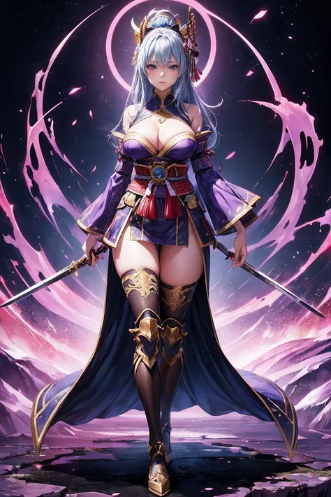 (((Highest quality)))(((Best Image)))(((anatomy)))外見は20代のwoman,Random hair color ,Random hairstyle,Wearing traditional samurai clothing,Extreme costumes(((Appearance)))The shape is humanoid,Random Face(Beautiful Face),,Huge breasts,Tight waist,Wearing rand...