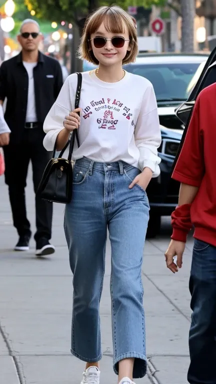 Lily-Rose Melody Depp wearing Pasadena clothes and smiling