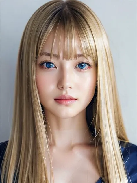 the shining, clear, white skin、風に吹かれた髪が彼女のbeautiful顔を隠している、huge、20歳のかわいいセクシーな小さなbeautiful face、beautiful, shiny straight hair st...