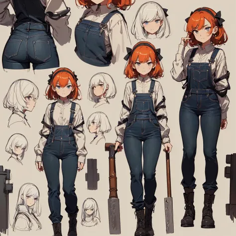 ((Masterpiece, Highest quality, Accurate, UHD)), 
((character design sheet: 1.2), (Line Art), (Detailed character sheet), (anime studio style)),
((Simple background), (sketch art:1.2)),
((multiple view:1.2), (full body:1.2), (detailed face), (3 different a...