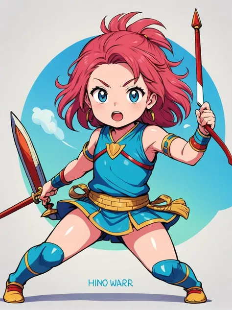 Create a digital painting that portrays a brave warrior, symbolizing the battle of health. Use bold and vibrant colors to enhance the whimsical and vivacious feel, typical of childrens design. The warrior should be seen in dynamic poses, drawing inspiratio...