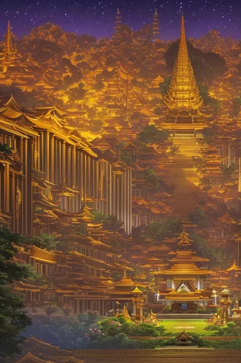 shrines and temples、atmospheric、scenic、cyber-、unreal、high quality、