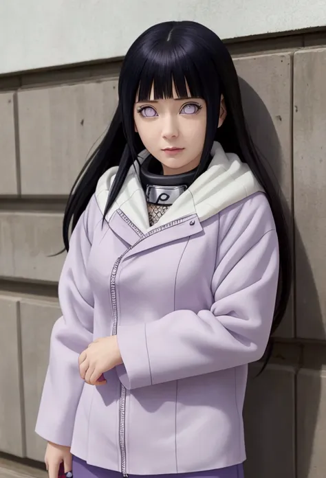 close-up of a woman with a collar around her neck, nezuko, nezuko-chan, hinata hyuuga from naruto, anime girls in real life, hyp...