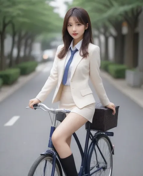 8k, photo realistic, scores 9, 8, 7, 6, medium closeup, detailed, very sharp, vivid, solo, biking through tokyo street, high hee...