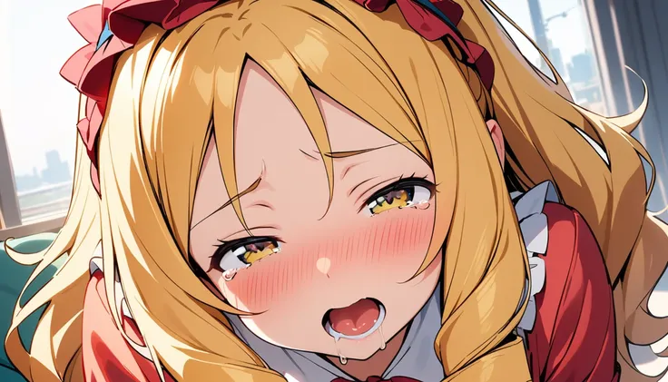 [1girl, yamada elf, eromanga sensei], beautiful detailed eyes, yellow eyes,(tareme), (half-closed eyes), (opened mouth), nsfw, curvy, Slender, (close-up mouth), Highest quality, Super detailed, masterpiece, Ultra-high resolution, 8k, Embarrassing, blush, L...