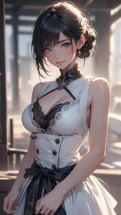 (random boyish fashion),(random cute pose),(random hairstyle),(Thin type),(large breasts:1.5),(Highest image quality, (8K), Ultra-realistic, Best Quality, High quality, High Definition, high quality texture, high detailing, Beautiful detailed, fine detaile...