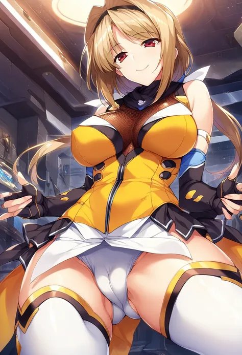 12k,masterpiece, Highest quality, Anime Style,Official Art Beautiful Lighting, 1 girl, bangs, (Inside a futuristic base:1.4), , masterpiece,Noise Reduction,Perfect Anatomy,High resolution, Very detailed,Game CG,Dutch Angle ,Beautiful attention to detail,Vi...