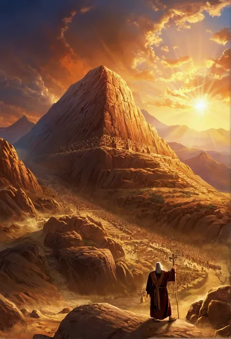 The Ten Commandments of Moses、moses tablet、the top of mount sinai、moses praises god、moses thanks god