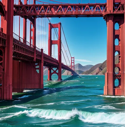 Create a YouTube banner for American Essence Facts showcasing American landmarks like the Golden Gate Bridge and Times Square, along with cultural symbols, using a vibrant color palette and engaging design