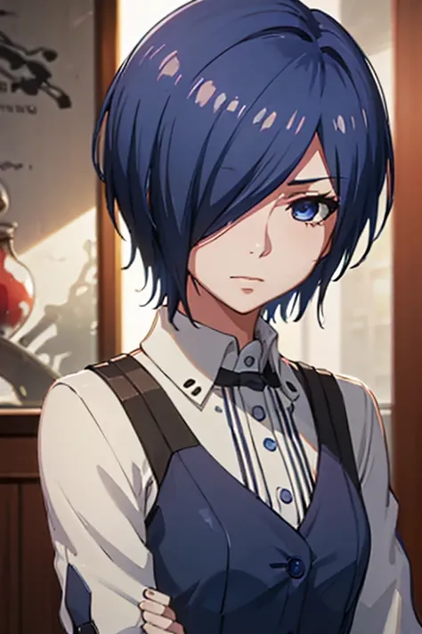 ((kirishima touka)), blue hair, blue eyes, perfect eyes, detailed face, clean face, 4k face