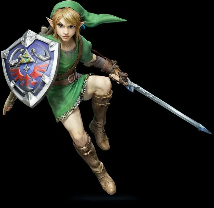 Link from The Legend Of Zelda Twilight Princess with a strong, square jaw