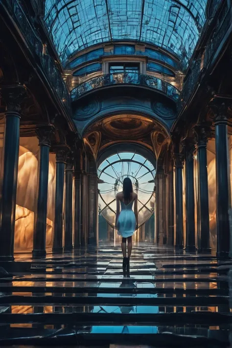 Ultra-detailed, surreal pieces explored through a technology-art focused lens. Ultra-realistic paranormal phenomenon. An unbelievable event. floating architecture. Dramatic lighting, dynamic angles, and storytelling evoke cinematic emotions. special visual...