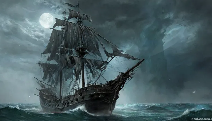 as a ghost ship, the silent mary was more like a wreck than a working ship.  it looked worrisome because the sails were torn, bu...