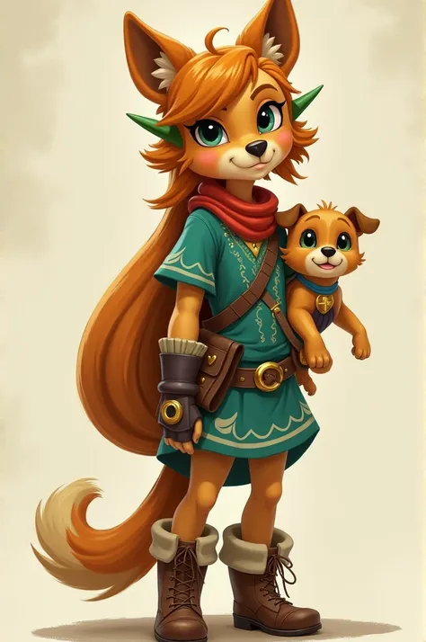 Woman character "echoes of wisdom zelda" with his game clothes in dogy style position (puppy) on his back with his butt raised looking at the camera. echoes of wisdom zelda animated character