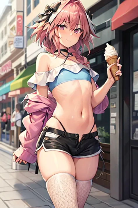 astolfo, beautiful and slim perfect body, rasgos muy females, cuerpo female sexy muy delgado, flat chest, pectorals, not breasts...