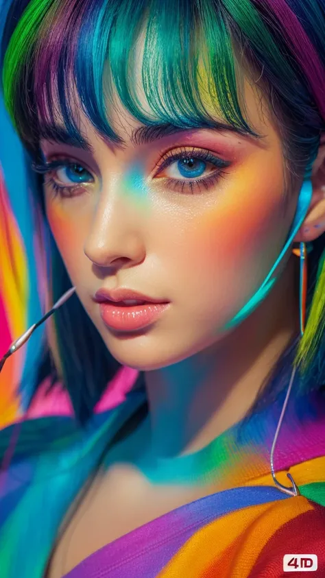  usando fones de ouvido,anime,Fundo da cidade,detalhes intrincados,cores de alto contraste,poster background,arte por Conrad Roset,Arte por Ilya Kuvshinov,belos olhos detalhados,beautiful detailed lips,olhos e rosto extremamente detalhados,long eyelashes,(...