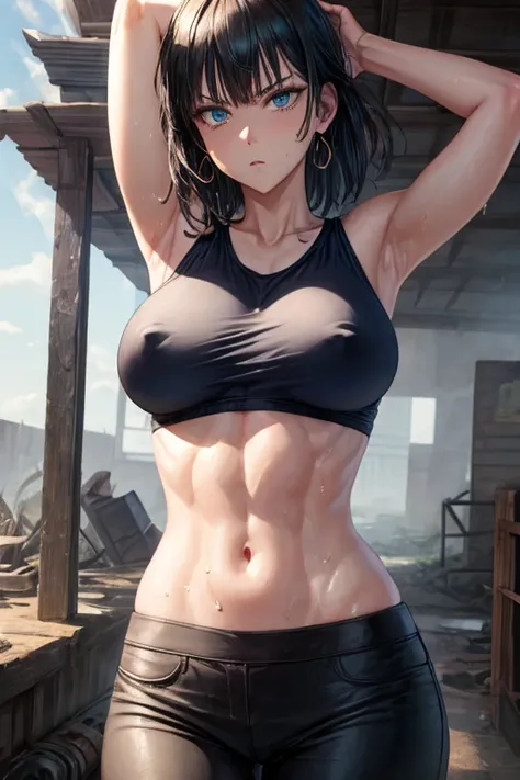 masterpiece, Highest quality,  Unreal Engine,  Super Resolution,  Very detailed, Complex, colorful, Clear images, Sharp focus, Digital Blending, 

Beautiful woman, fubuki,  fubuki(One Punch Man), alone, Tight shirt, Tight Skirt, Perfect Eyes, Perfect Face,...