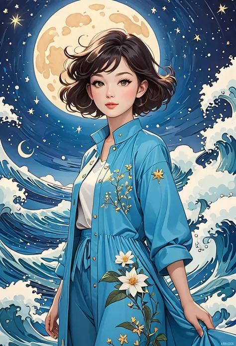 (((James Jean Style：1.5)))，microorganism、plant、Life at sea、eye、Starry Sky，Stitching Abstract Art，Autistic people々Depicting the inner world of，Spatial Sense，blank，interesting，Innocence，Psychedelic Art