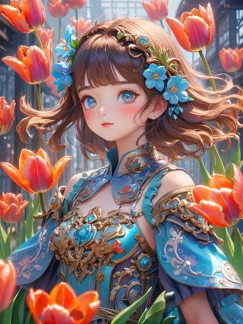 (3d，mechanical feel，cute，ais-scrapyrd 1girl，tulip)，(使用广角镜头拍摄whole body图像:1.9)，(masterpiece:1.1)，(highest quality:1.1)，(hdr:1.0)，...