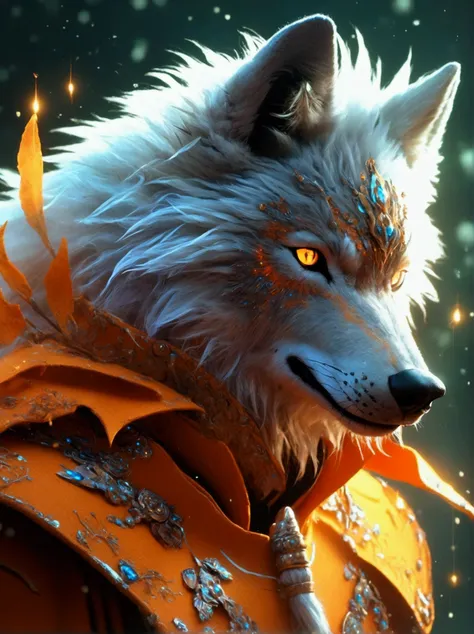 A fairy-tale character inspired by a blend of two unique entities. First is a wolf-like creature, seeming ominous and enigmatic, with sharp claws, a thick fur coat, and piercing eyes. The second is a powerful warrior known for his spiky hair and incredible...