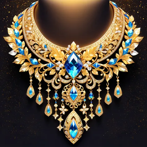 jewelry, gold, decorative, shining, dark background