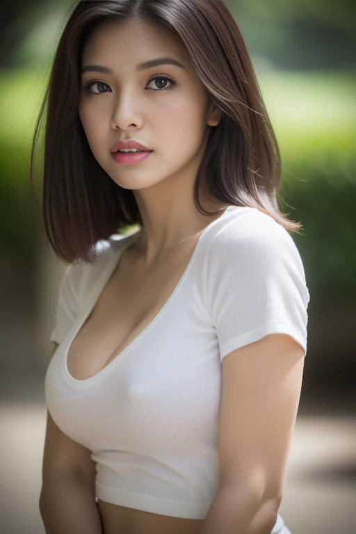 ((Best quality, 8k, Masterpiece :1.3)),  ultra realistic, real life textures, photorealistic shot, of a gorgeous asian model, teasing pose, Sharp focus, full body shots , round hips, Sharp focus :1.2, A pretty woman with perfect figure :1.4, Slender abs :1...