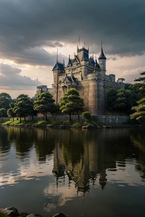 Beautiful palatial and gloomy castle in Japan 