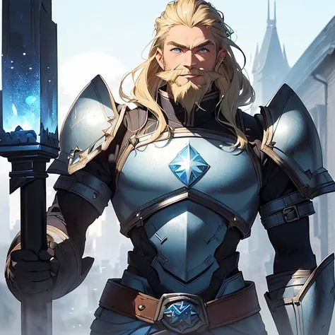 High Resolution, Simple background, Masterpiece, Best Quality, Detail, HD, High Quality, fantasy genre
{{(male adult dwarf soldier: (fair skin, green eyes, straight long blonde beard, long blonde mustache over the mouth, big nose, blonde eyebrows, nice smi...