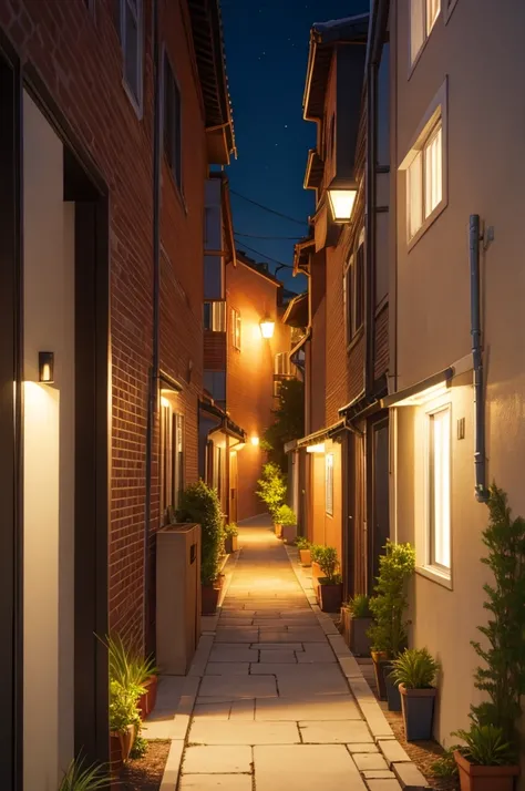 alley, evening