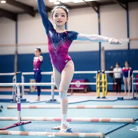 SFW,  ExtremelyDetailed (((Gymnastics Kids:1.4))), Childish perfect face, Reflective Eyes, Detailed(Delicate Clothing textures), Corrected Leg to Foot Line, Corrected Perfect Hand, Dynamic Joyful Expressions LifeLike Rendering, ((Specular Reflection:1.28))...