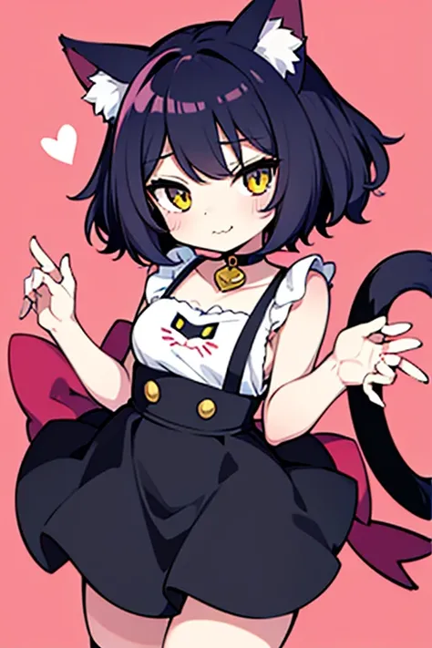 cartoon cat with a flower in its mouth and a heart in its mouth, a Leiko Ikemura-inspired comic book panel, pixiv, arte peludo, Cat Girl, Cat Girl, lindo!! chibi!!! Cat Girl, anime Cat Girl, lindo anime Cat Girl, sora como un gato, nekomimi, totally roboti...