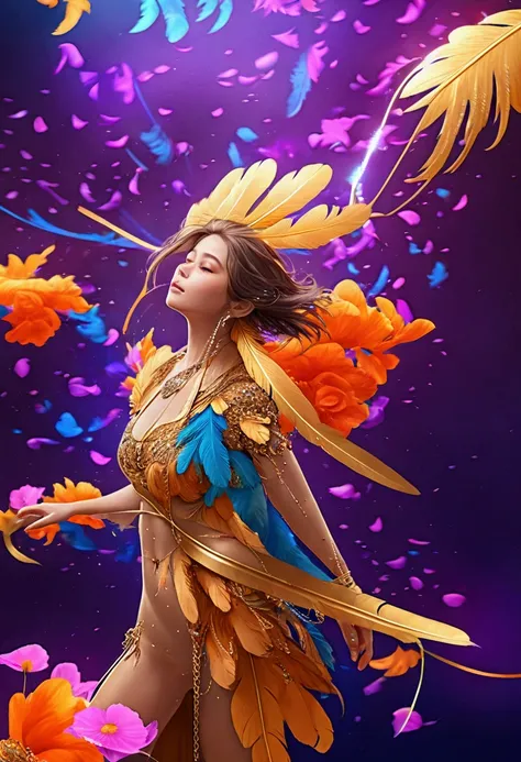 1(Very detailed), (masterpiece, Highest quality, Highest quality, Official Art, beautifully、aesthetic:1.2), (One girl:1.3), Very detailed,(Fractal Art:1.1),(colorful:1.1)(Flowers:1.3),Most detailed,(Tangled:1.2), (Dynamic pose), (Abstract background:1.3), ...