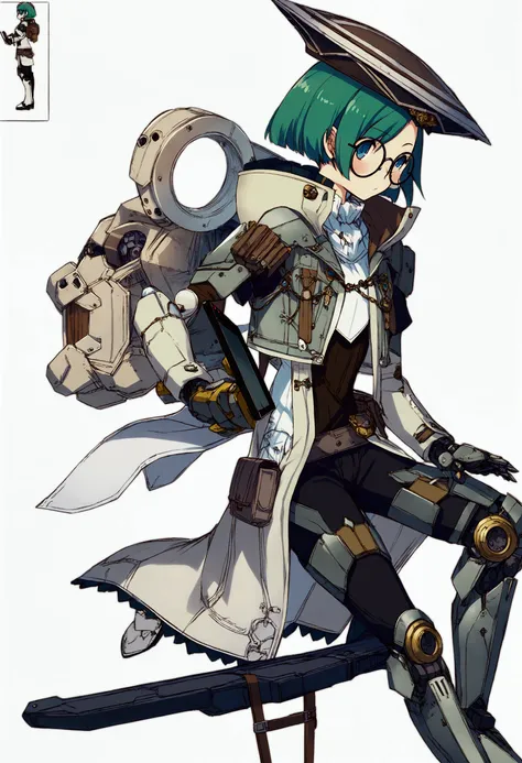 (anime boy with round circle glasses:1.2), with a pencil and a berret hat on her head, (holding a drawing tablet:1.1),, mechanized valkyrie boy, mechanized boy, official character art, art style of rune factory 5, interesting character design, great charac...