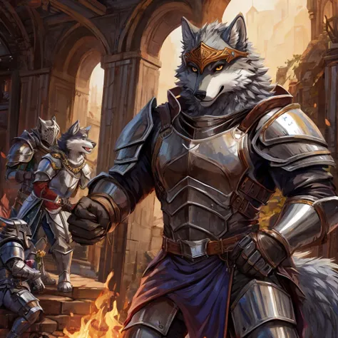 Furry wolf, knight