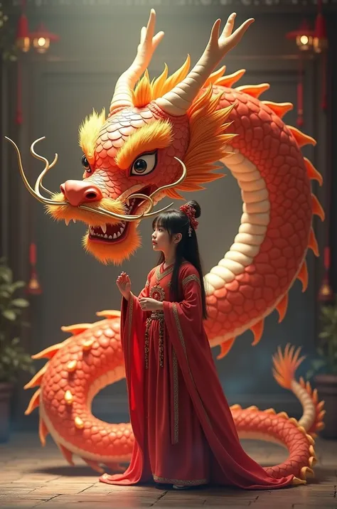 (best quality:1.3), (The best show:1.2), (Best Illustration:1.2), (Realistic style:1.2), (art film lighting:1.2) (1 person) Chinese dragon