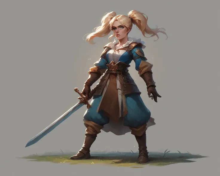 poppy as witcher 3 wild hunt detailed cuteoriginal character full body holding sword