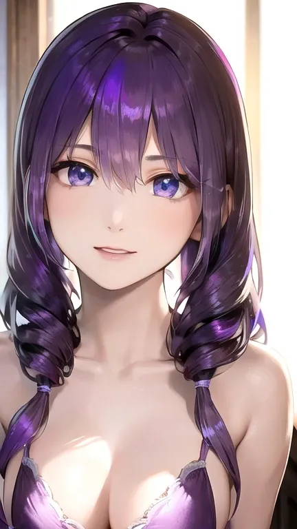 The bikini area is small,sexly,Bikini white,The body is thin,Small breasts,Age 25,Beautiful whole body style,Hatsune Miku,(masterpiece, Highest quality, Beautiful quality),(Hair color is light purple:2.0),Sexy body,Beautiful eyes drawn in detail