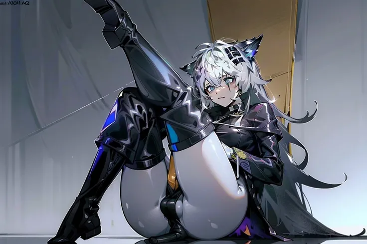 ((Highest quality)), ((masterpiece)), ((detailed)),(Browsing Caution) 
(8k) delicate　(ultra-detailed)　(high resolution) 
(Transparent bodysuit)((girl,Jet black penis))
Long Hair, milf legs crossed