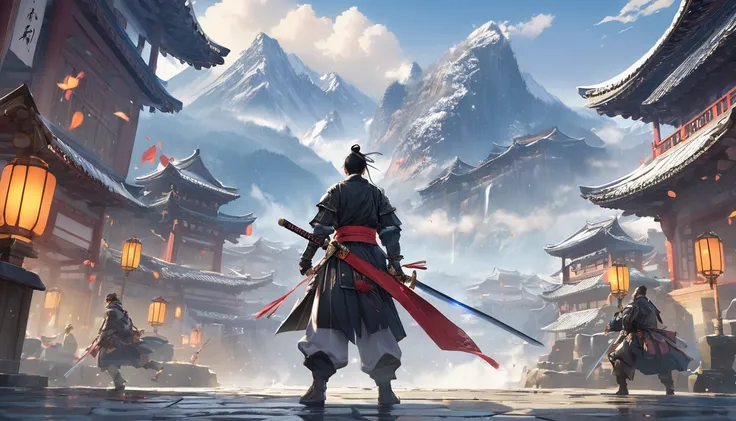 (masterpiece, Highest quality:1.2), Swordsman, Fantasy、Spectacular views